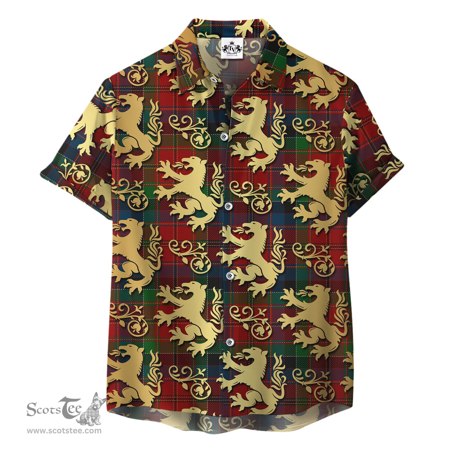 ScotsTee Shop Scottish Hay _ Leith Clan Tartan Lion Rampant Hawaiian Shirt