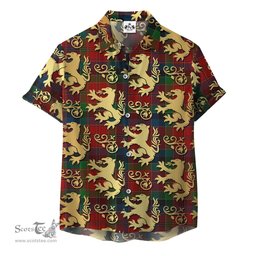 ScotsTee Shop Scottish Hay _ Leith Clan Tartan Lion Rampant Hawaiian Shirt