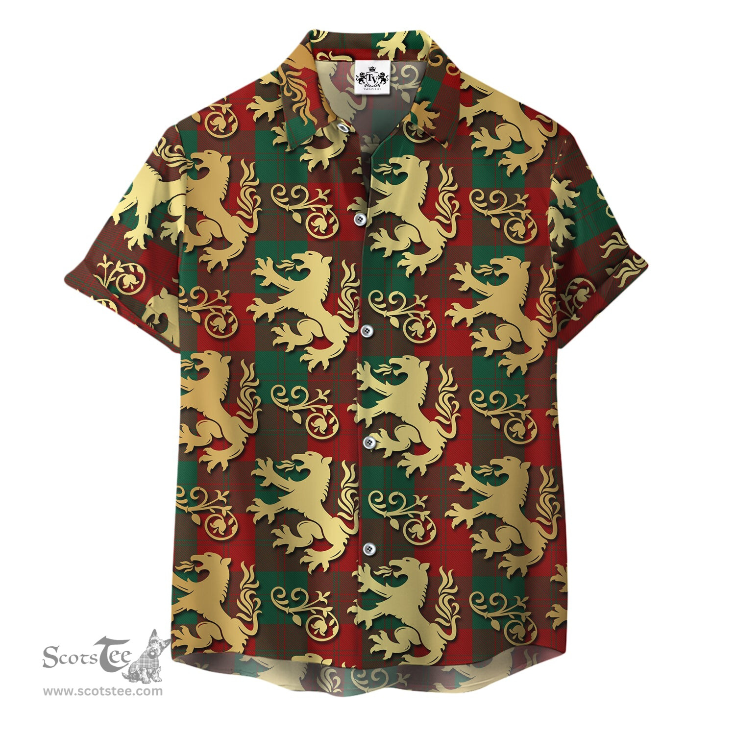 ScotsTee Shop Scottish Erskine Clan Tartan Lion Rampant Hawaiian Shirt