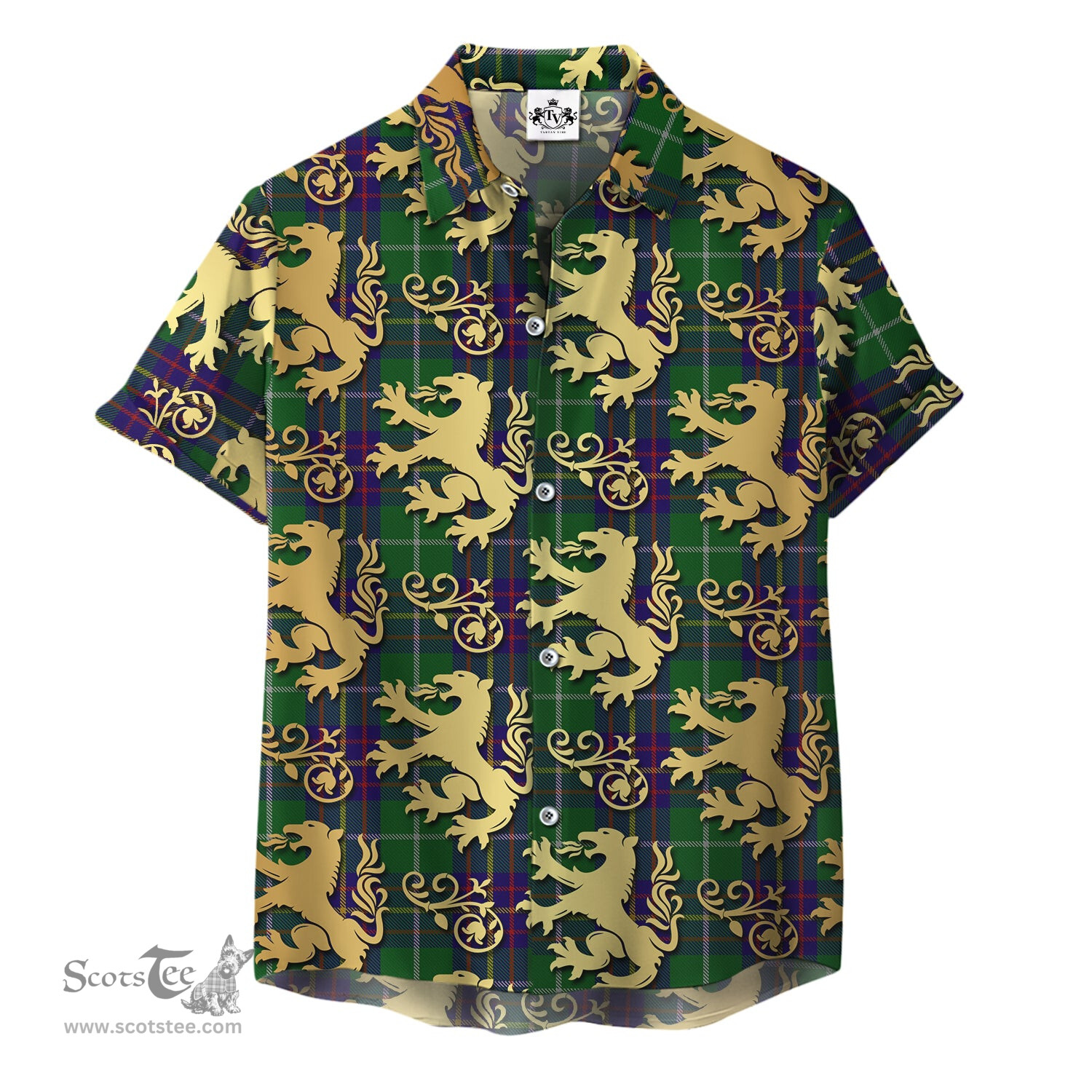 ScotsTee Shop Scottish Inglis Clan Tartan Lion Rampant Hawaiian Shirt