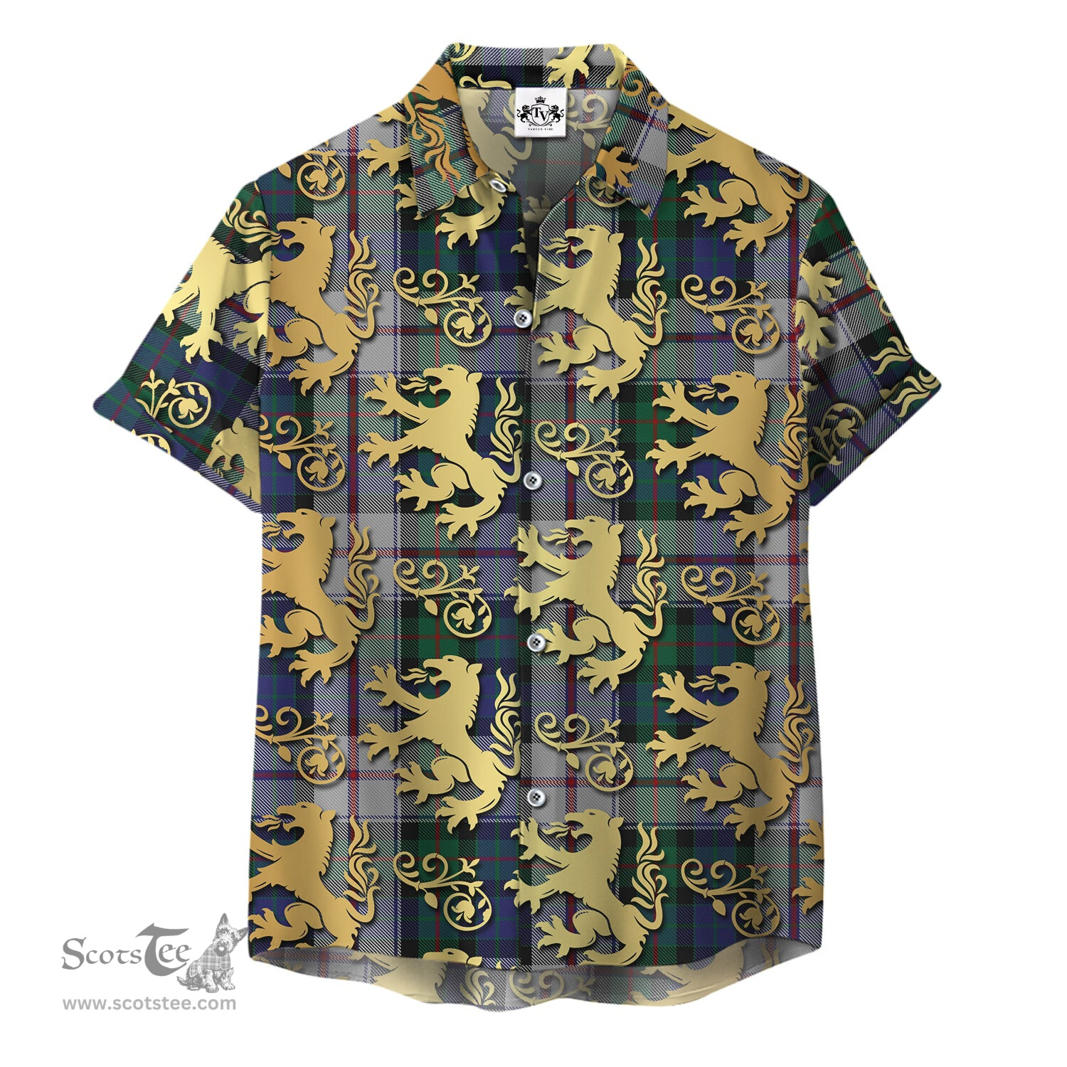 ScotsTee Shop Scottish Lauder Dress Clan Tartan Lion Rampant Hawaiian Shirt