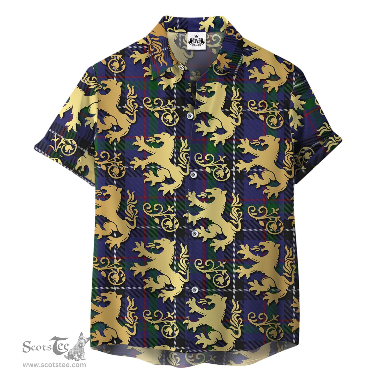 ScotsTee Shop Scottish Grainger Clan Tartan Lion Rampant Hawaiian Shirt