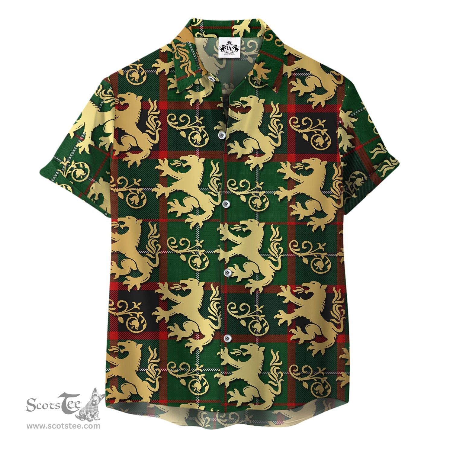 ScotsTee Shop Scottish MacDiarmid 2 Clan Tartan Lion Rampant Hawaiian Shirt