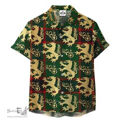 ScotsTee Shop Scottish MacDiarmid 2 Clan Tartan Lion Rampant Hawaiian Shirt