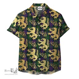 ScotsTee Shop Scottish MacCallum (Malcolm) Clan Tartan Lion Rampant Hawaiian Shirt