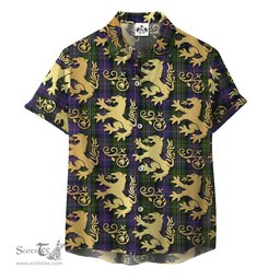 ScotsTee Shop Scottish MacCallum (Malcolm) 03 Clan Tartan Lion Rampant Hawaiian Shirt