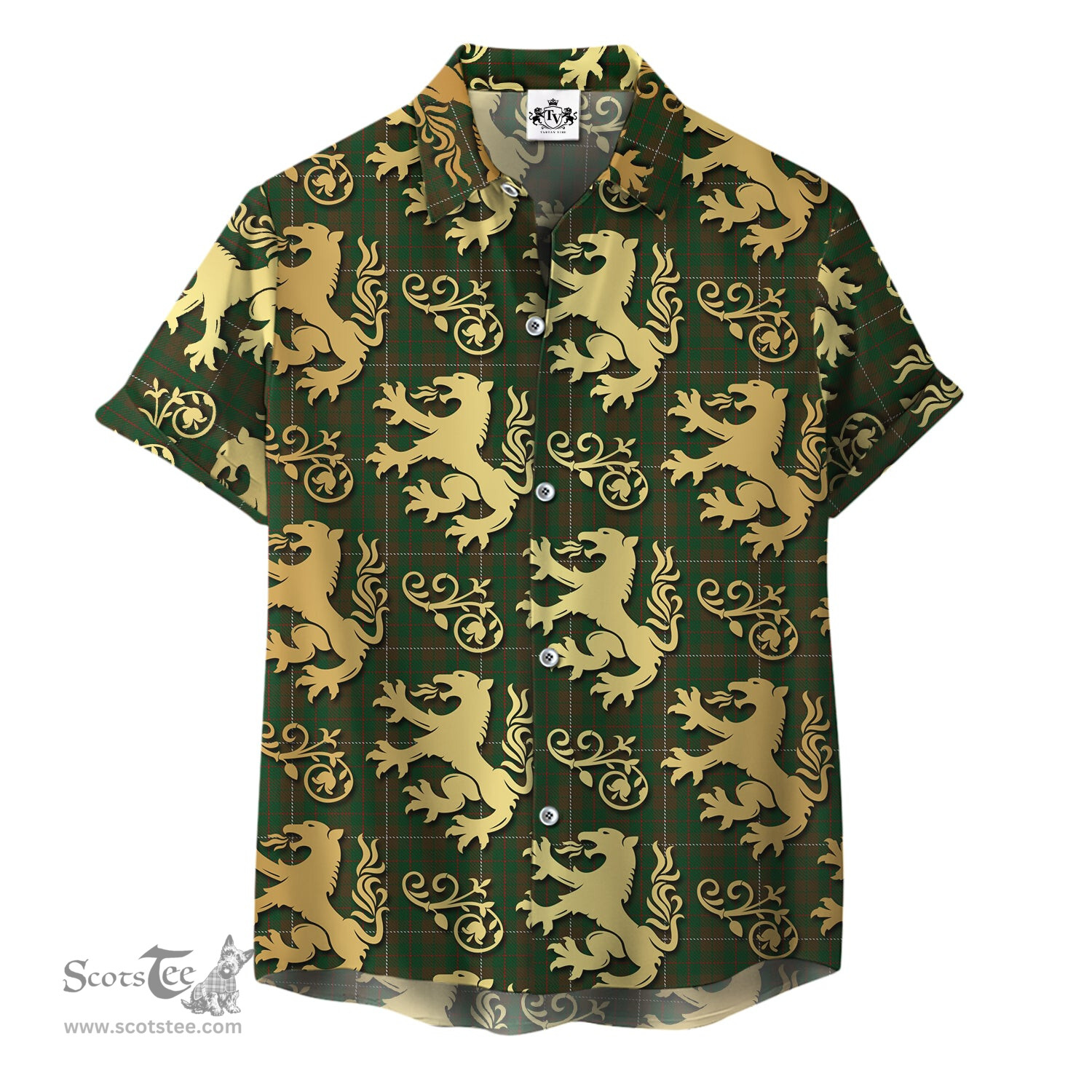 ScotsTee Shop Scottish MacKinnon Hunting Clan Tartan Lion Rampant Hawaiian Shirt