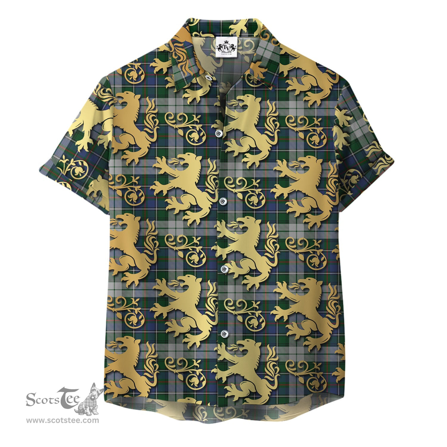ScotsTee Shop Scottish MacInnes Dress Clan Tartan Lion Rampant Hawaiian Shirt