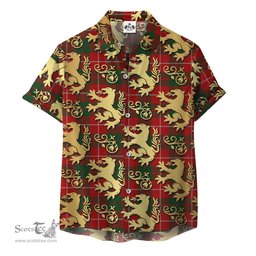ScotsTee Shop Scottish MacKinnon 06 Clan Tartan Lion Rampant Hawaiian Shirt