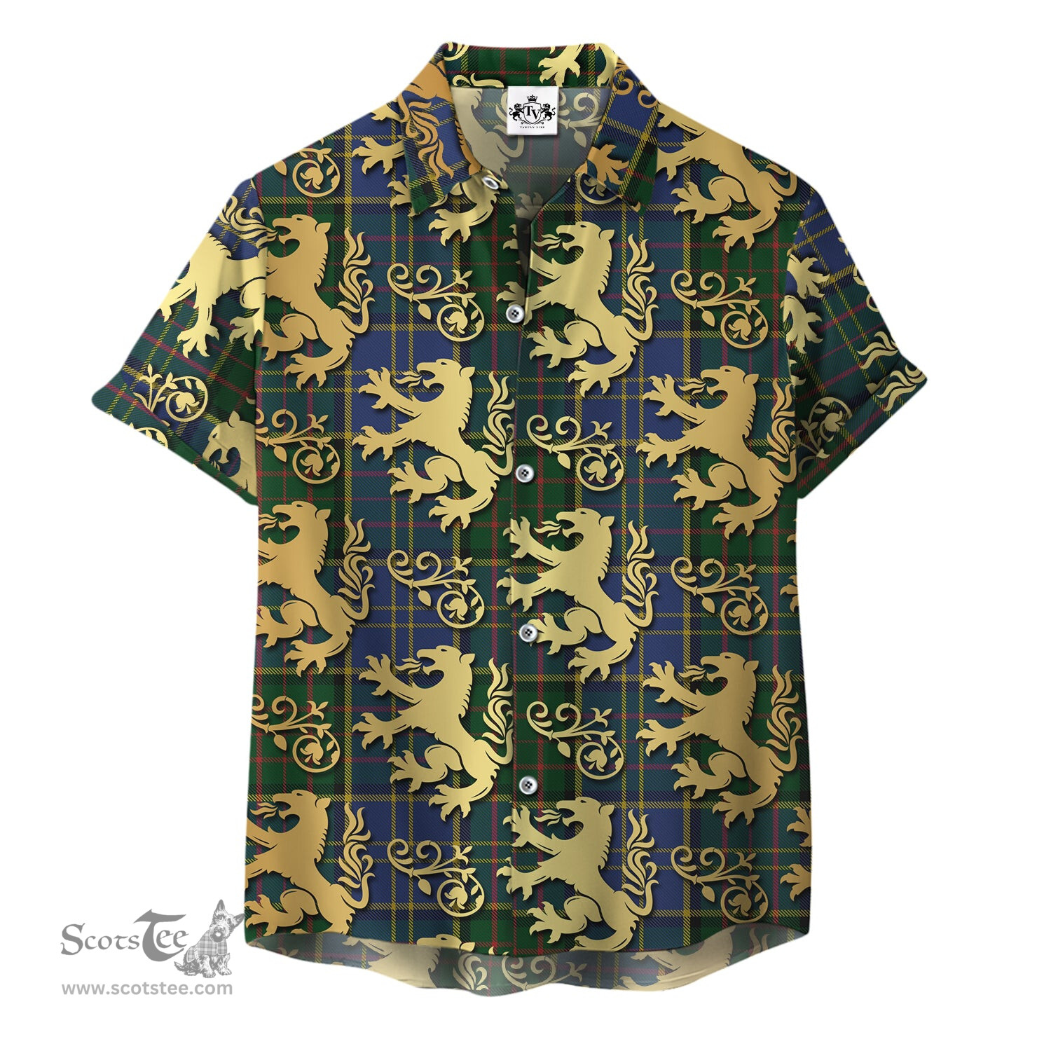 ScotsTee Shop Scottish MacMillan Hunting Clan Tartan Lion Rampant Hawaiian Shirt