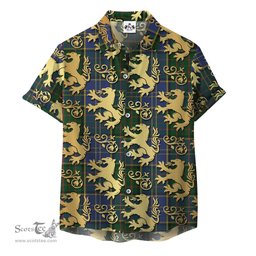 ScotsTee Shop Scottish MacMillan Hunting Clan Tartan Lion Rampant Hawaiian Shirt