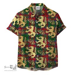 ScotsTee Shop Scottish MacCulloch Clan Tartan Lion Rampant Hawaiian Shirt