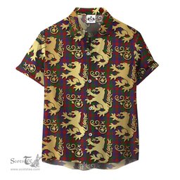 ScotsTee Shop Scottish MacGowan Clan Tartan Lion Rampant Hawaiian Shirt