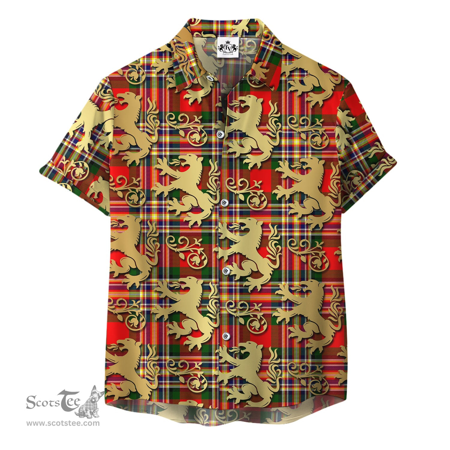 ScotsTee Shop Scottish MacGill Modern Clan Tartan Lion Rampant Hawaiian Shirt