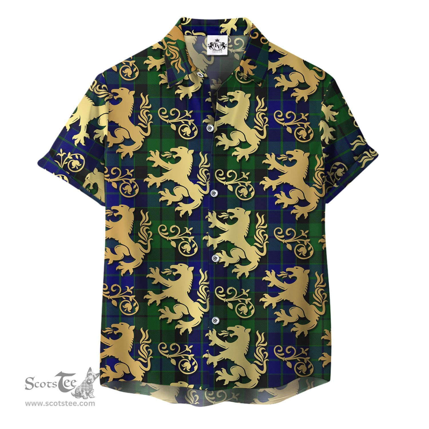 ScotsTee Shop Scottish MacKay Logan Clan Tartan Lion Rampant Hawaiian Shirt