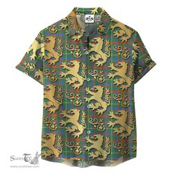 ScotsTee Shop Scottish MacKintosh Hunting Ancient Clan Tartan Lion Rampant Hawaiian Shirt