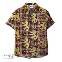 ScotsTee Shop Scottish MacFie Dress Clan Tartan Lion Rampant Hawaiian Shirt