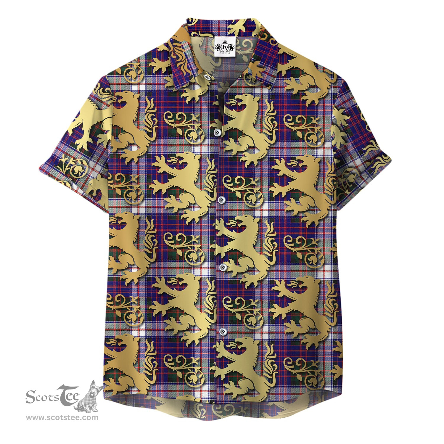 ScotsTee Shop Scottish MacDonald Dress Modern Clan Tartan Lion Rampant Hawaiian Shirt