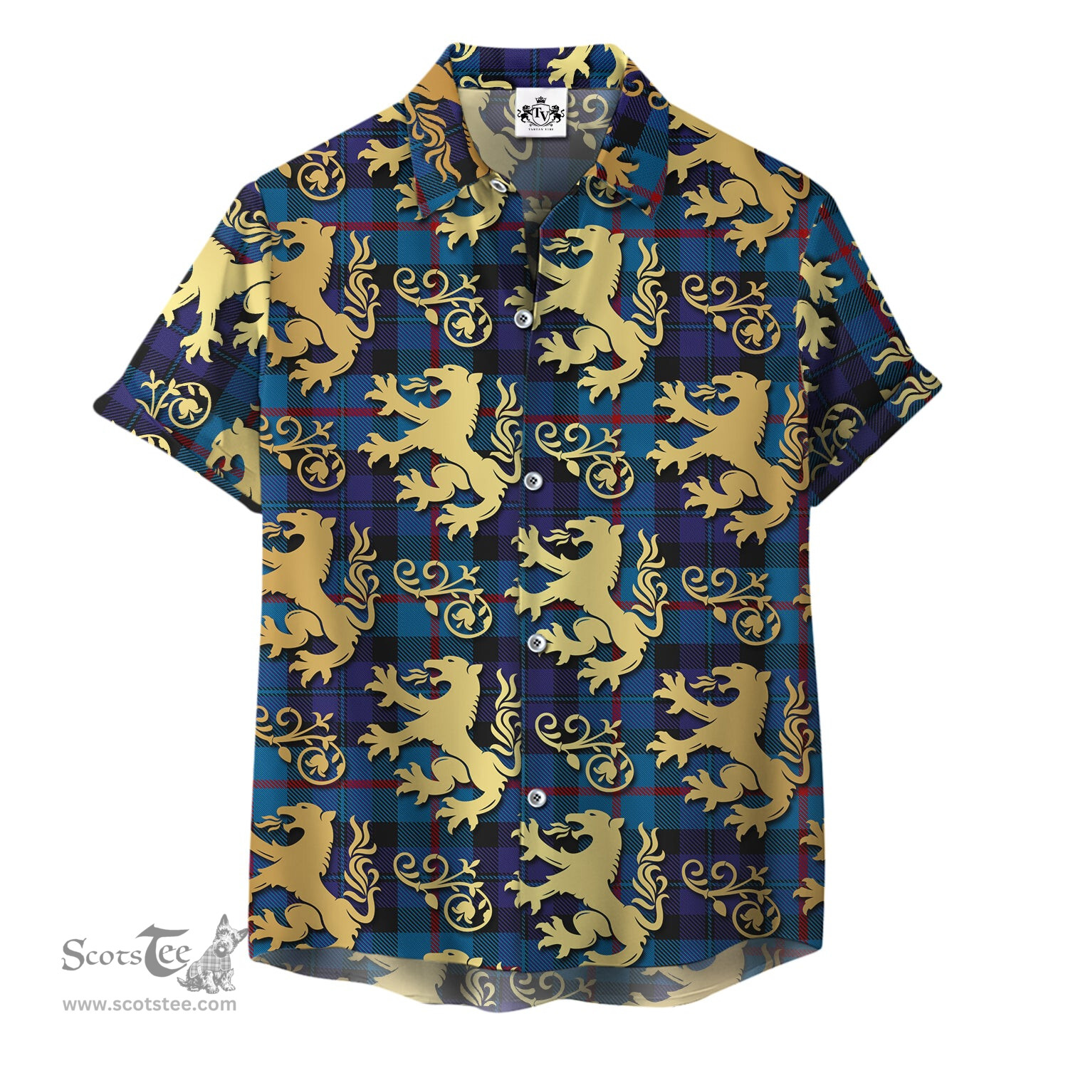ScotsTee Shop Scottish MacCorquodale 2 Clan Tartan Lion Rampant Hawaiian Shirt