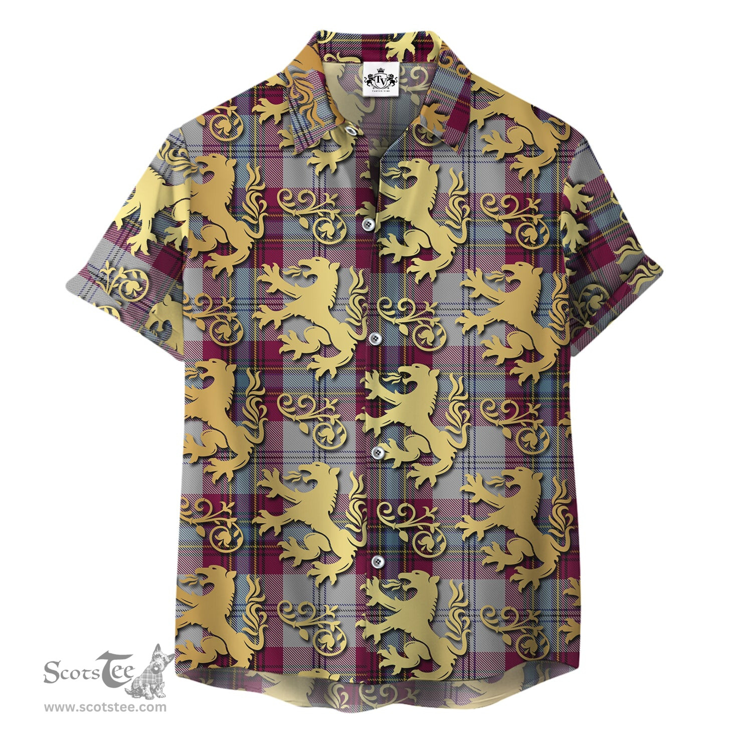 ScotsTee Shop Scottish MacLean of Duart Dress 04 Clan Tartan Lion Rampant Hawaiian Shirt