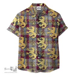 ScotsTee Shop Scottish MacLean of Duart Dress 04 Clan Tartan Lion Rampant Hawaiian Shirt