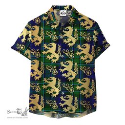 ScotsTee Shop Scottish MacCallum Modern Clan Tartan Lion Rampant Hawaiian Shirt