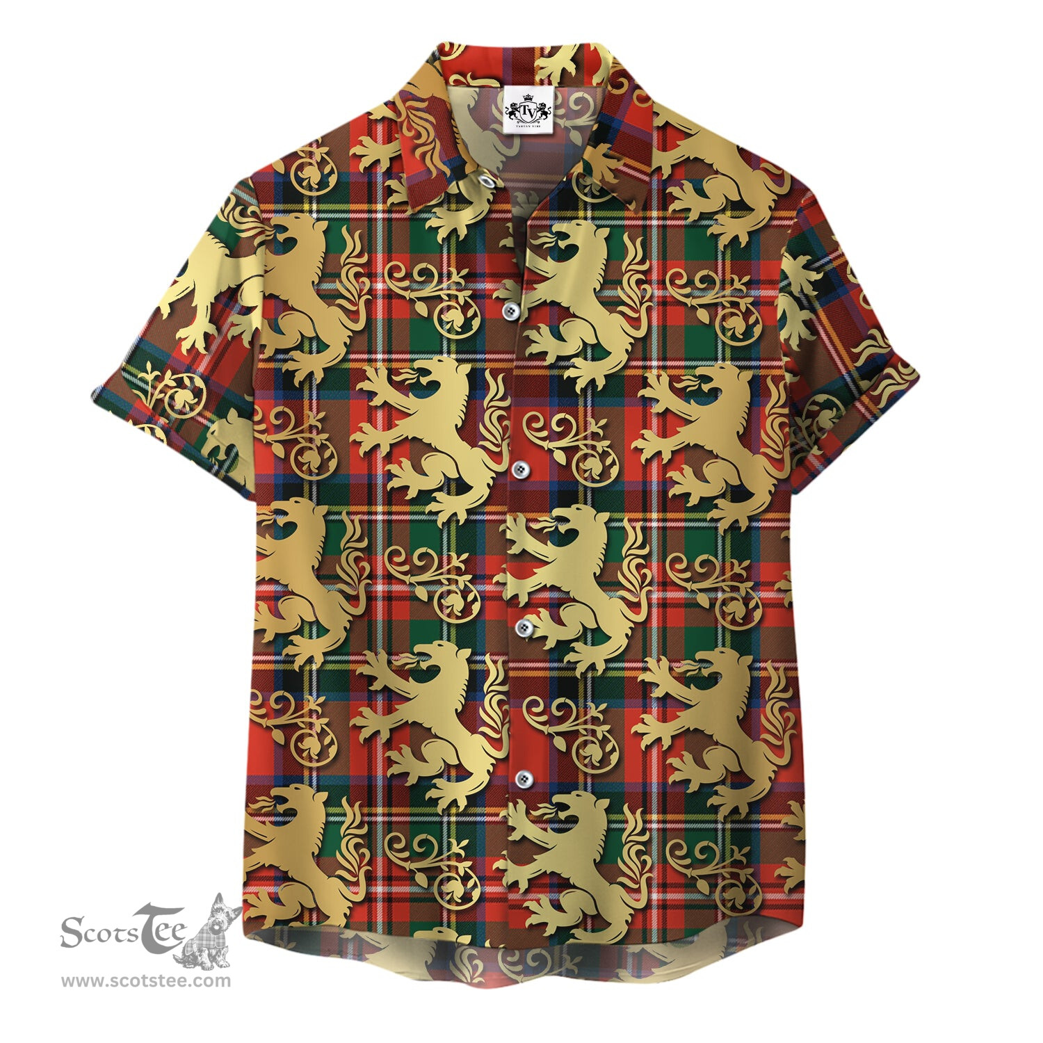 ScotsTee Shop Scottish Lyle Clan Tartan Lion Rampant Hawaiian Shirt