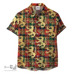 ScotsTee Shop Scottish Lyle Clan Tartan Lion Rampant Hawaiian Shirt
