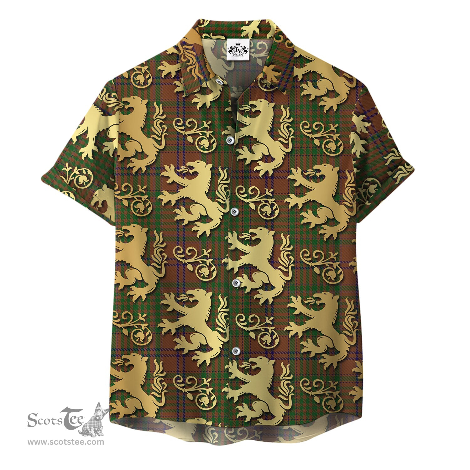 ScotsTee Shop Scottish MacGillivray Hunting Clan Tartan Lion Rampant Hawaiian Shirt