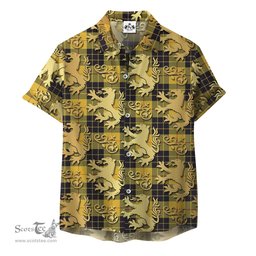 ScotsTee Shop Scottish MacLeod of Lewis Ancient Clan Tartan Lion Rampant Hawaiian Shirt