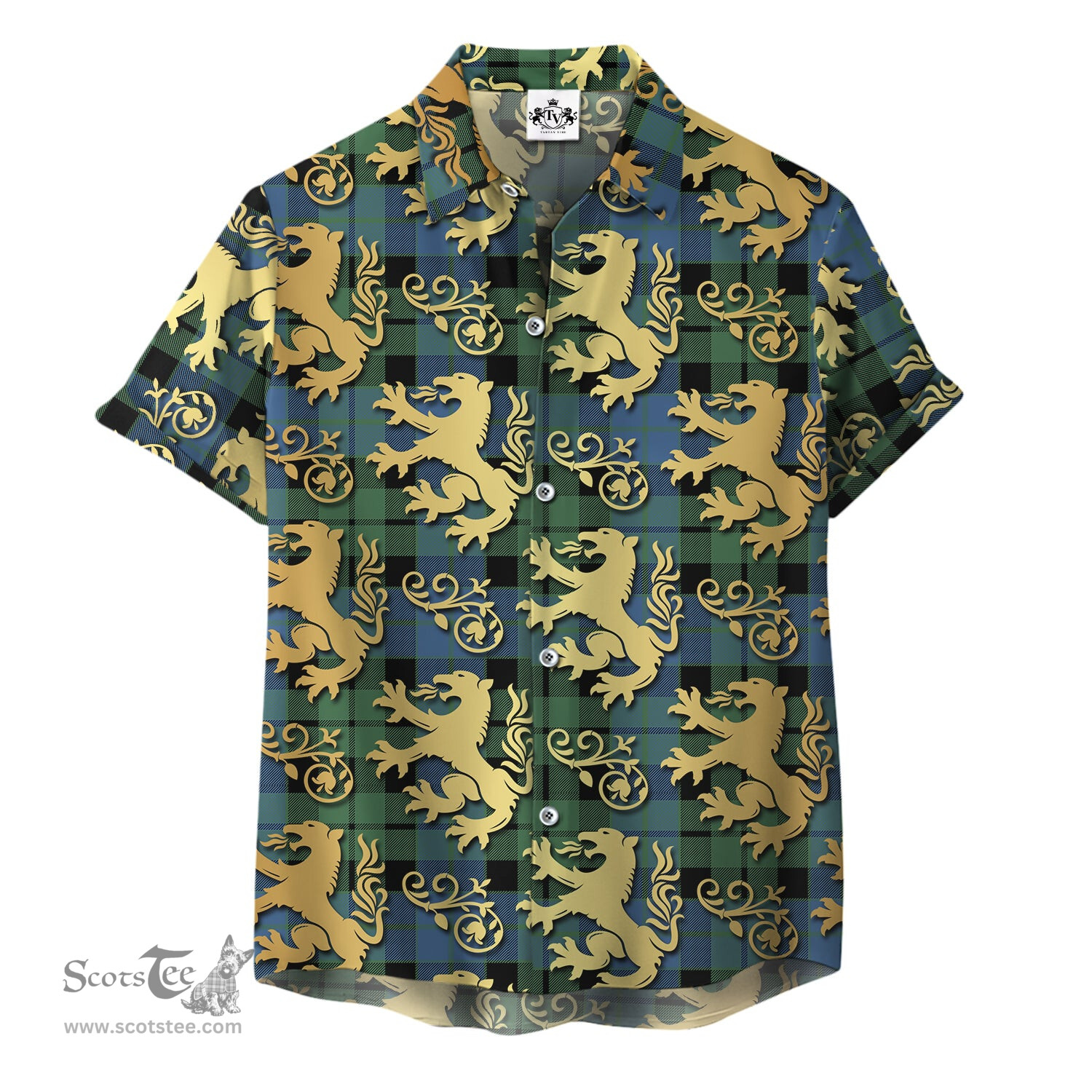 ScotsTee Shop Scottish MacKay Ancient Clan Tartan Lion Rampant Hawaiian Shirt