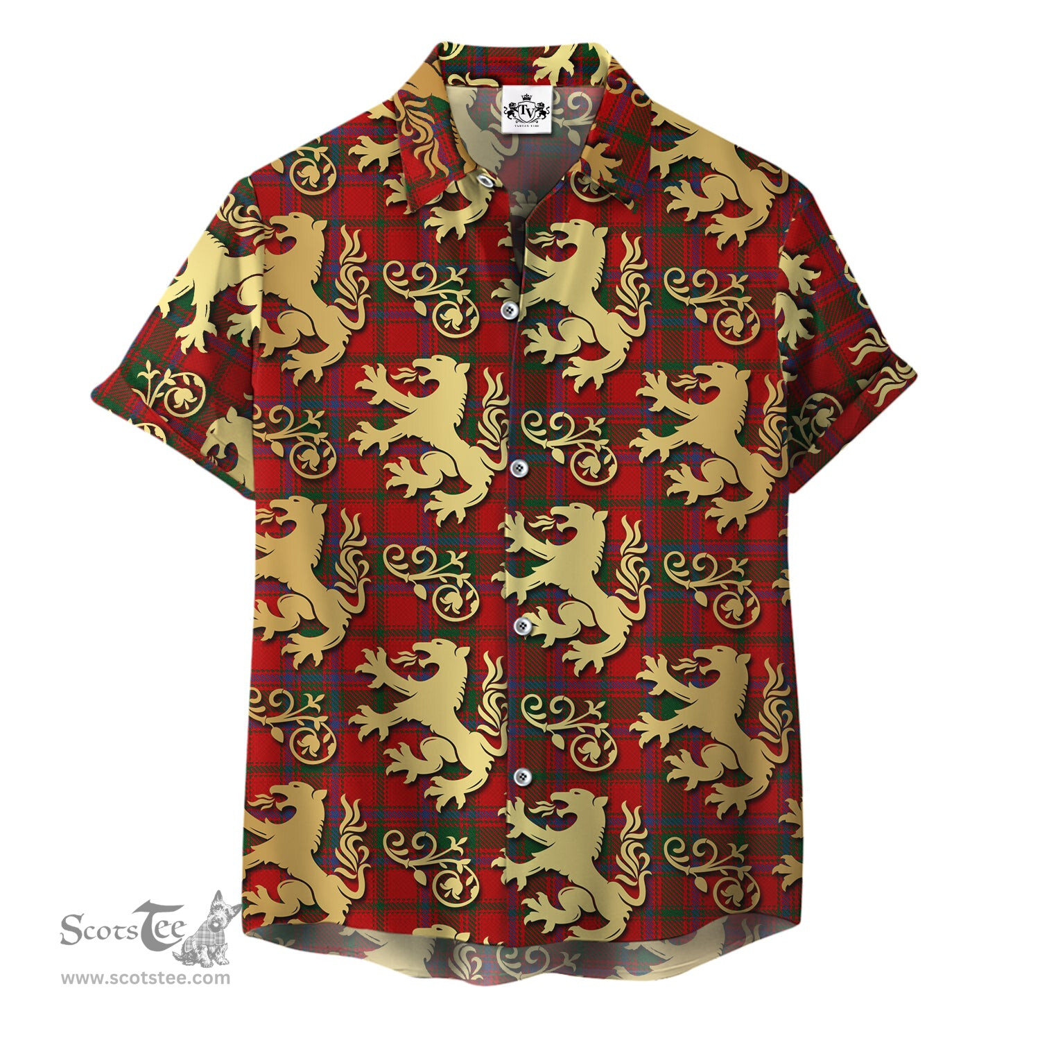 ScotsTee Shop Scottish MacDonell of Glengarry 04 Clan Tartan Lion Rampant Hawaiian Shirt