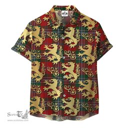ScotsTee Shop Scottish MacLean 02 Clan Tartan Lion Rampant Hawaiian Shirt