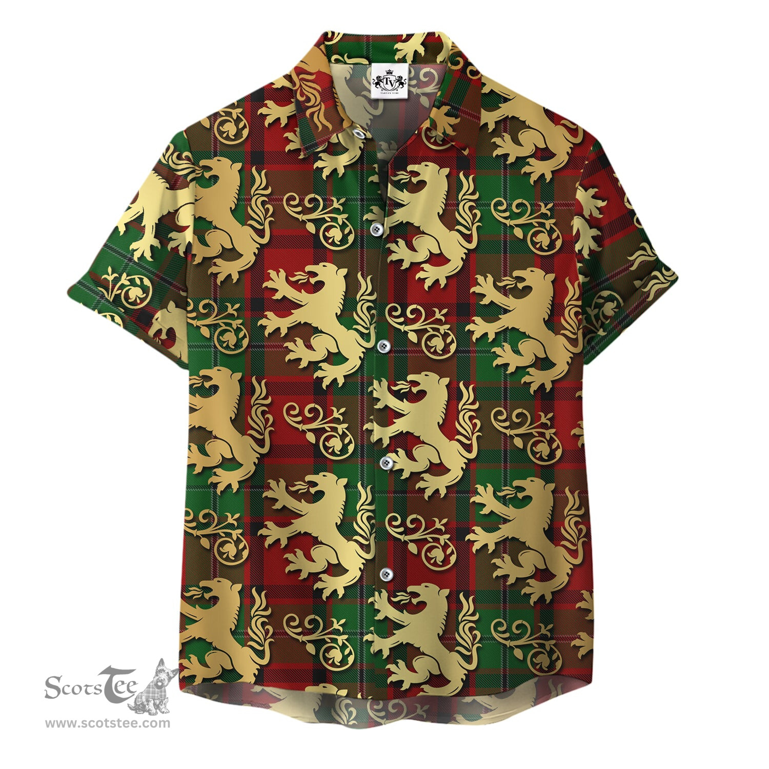 ScotsTee Shop Scottish MacPhail Clan Tartan Lion Rampant Hawaiian Shirt