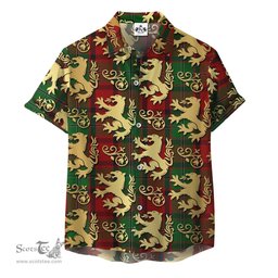 ScotsTee Shop Scottish MacPhail Clan Tartan Lion Rampant Hawaiian Shirt
