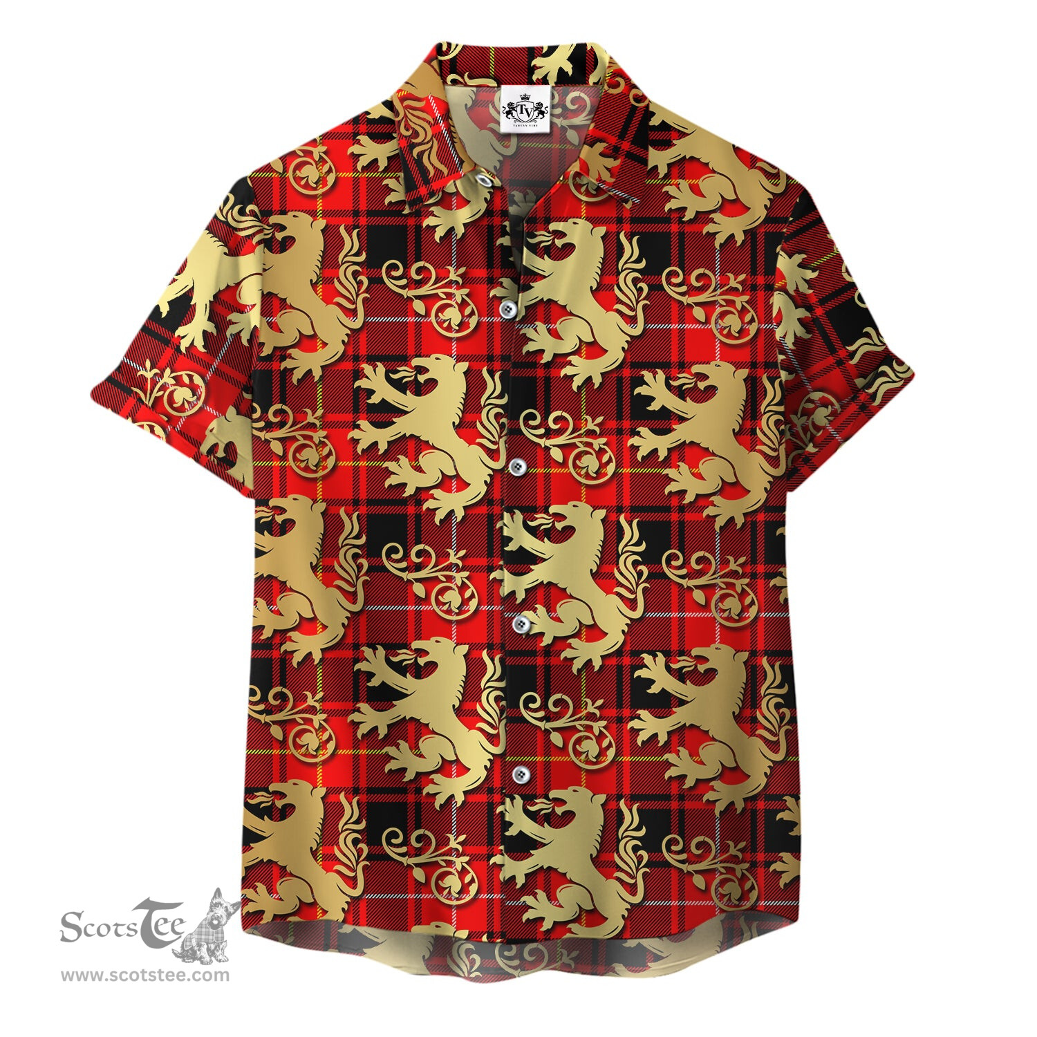 ScotsTee Shop Scottish MacIver Modern Clan Tartan Lion Rampant Hawaiian Shirt