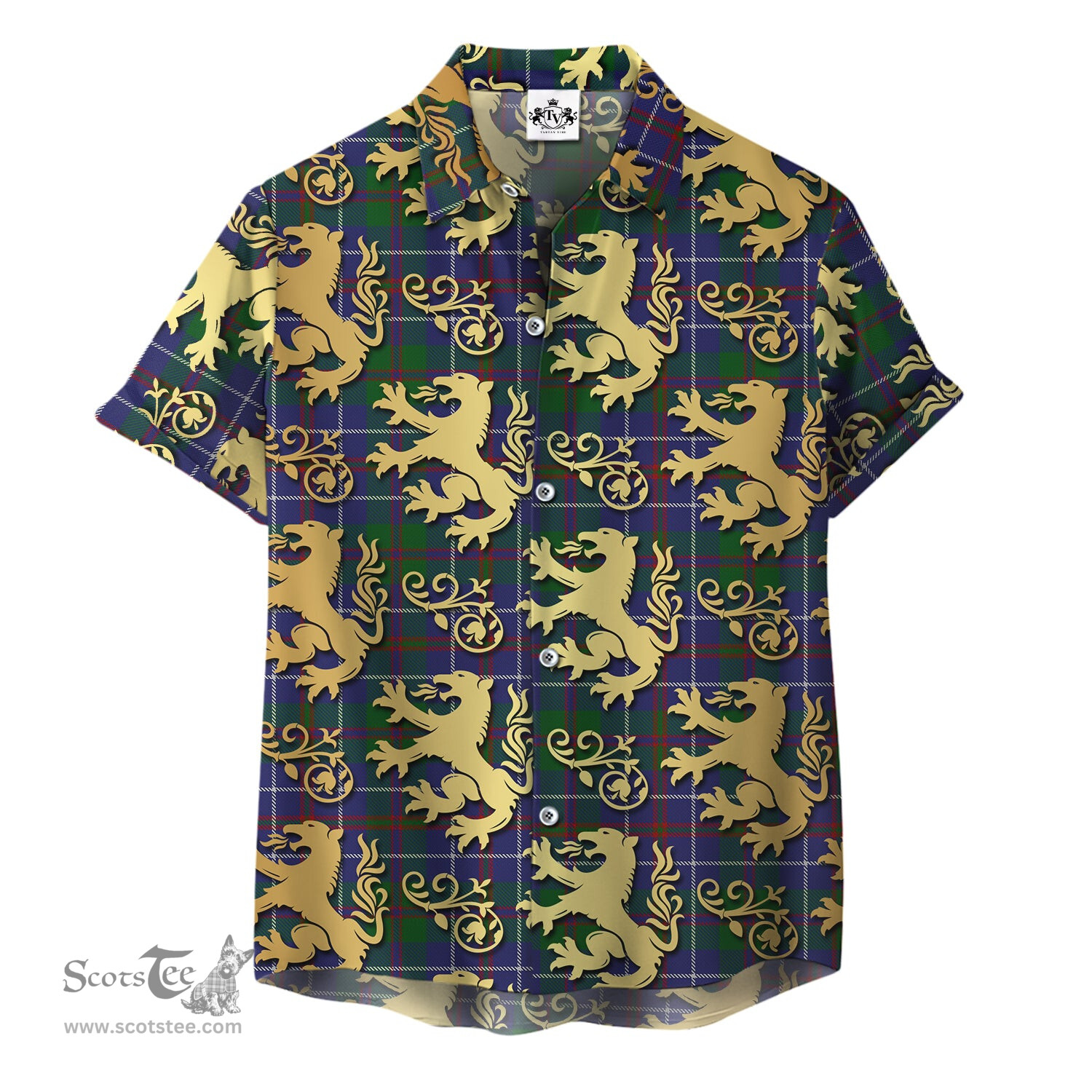 ScotsTee Shop Scottish MacHardy Blue Clan Tartan Lion Rampant Hawaiian Shirt