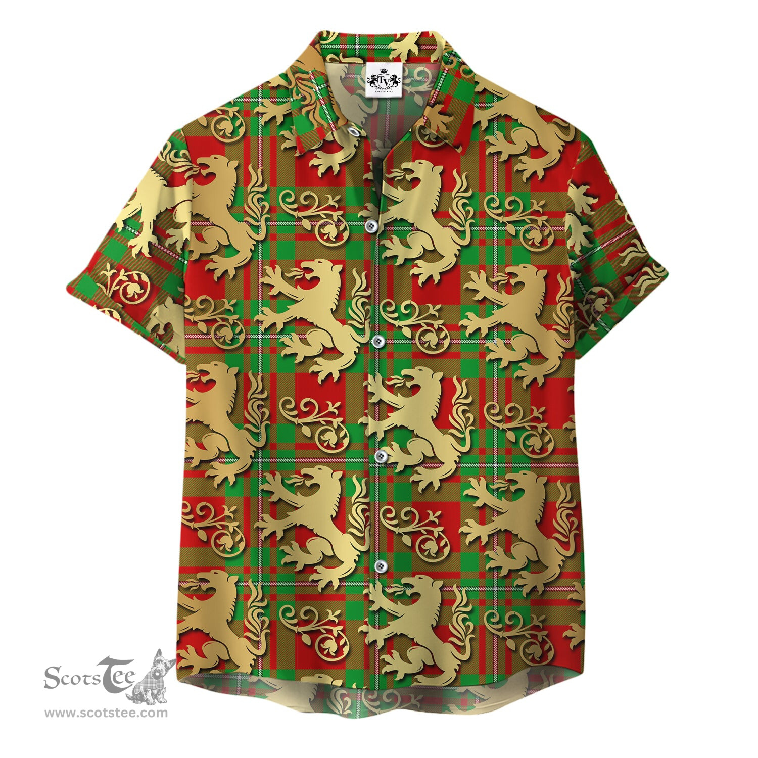ScotsTee Shop Scottish MacGregor Modern Clan Tartan Lion Rampant Hawaiian Shirt