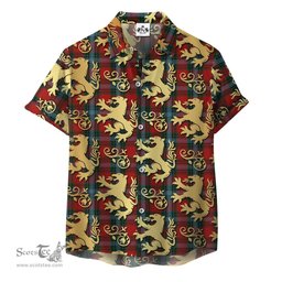 ScotsTee Shop Scottish Livingston (MacLea) 03 Clan Tartan Lion Rampant Hawaiian Shirt