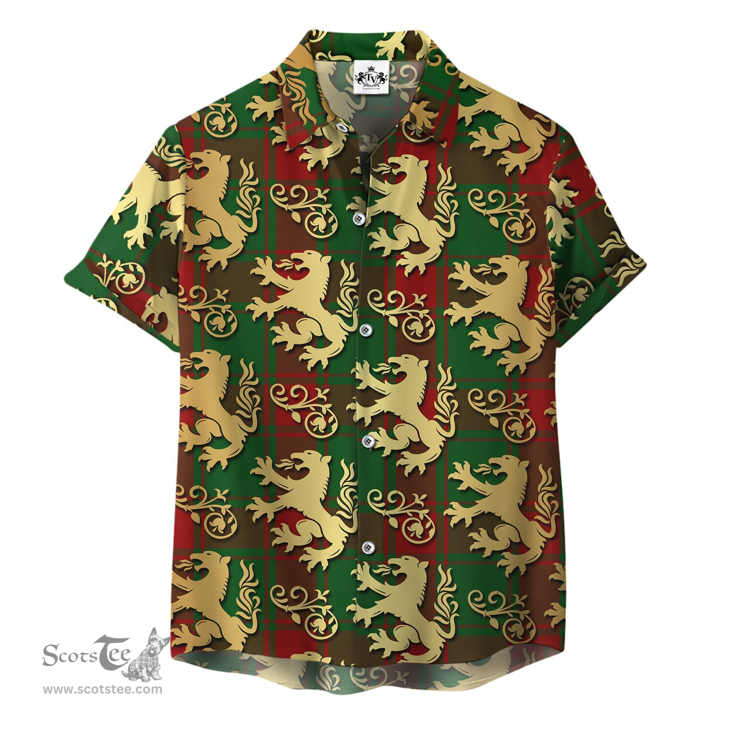 ScotsTee Shop Scottish Middleton Clan Tartan Lion Rampant Hawaiian Shirt