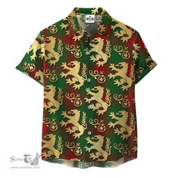 ScotsTee Shop Scottish Middleton Clan Tartan Lion Rampant Hawaiian Shirt