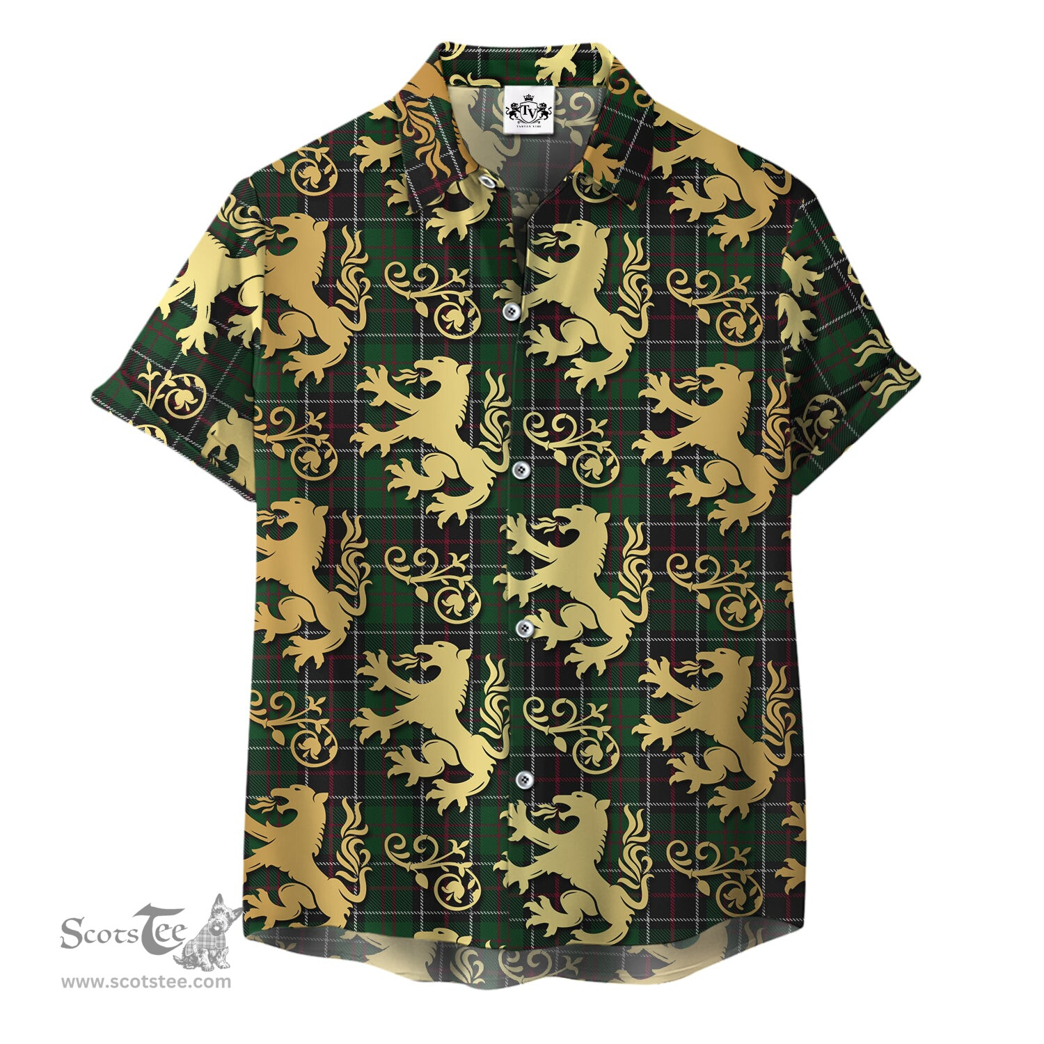 ScotsTee Shop Scottish Sinclair Hunting 01 Clan Tartan Lion Rampant Hawaiian Shirt
