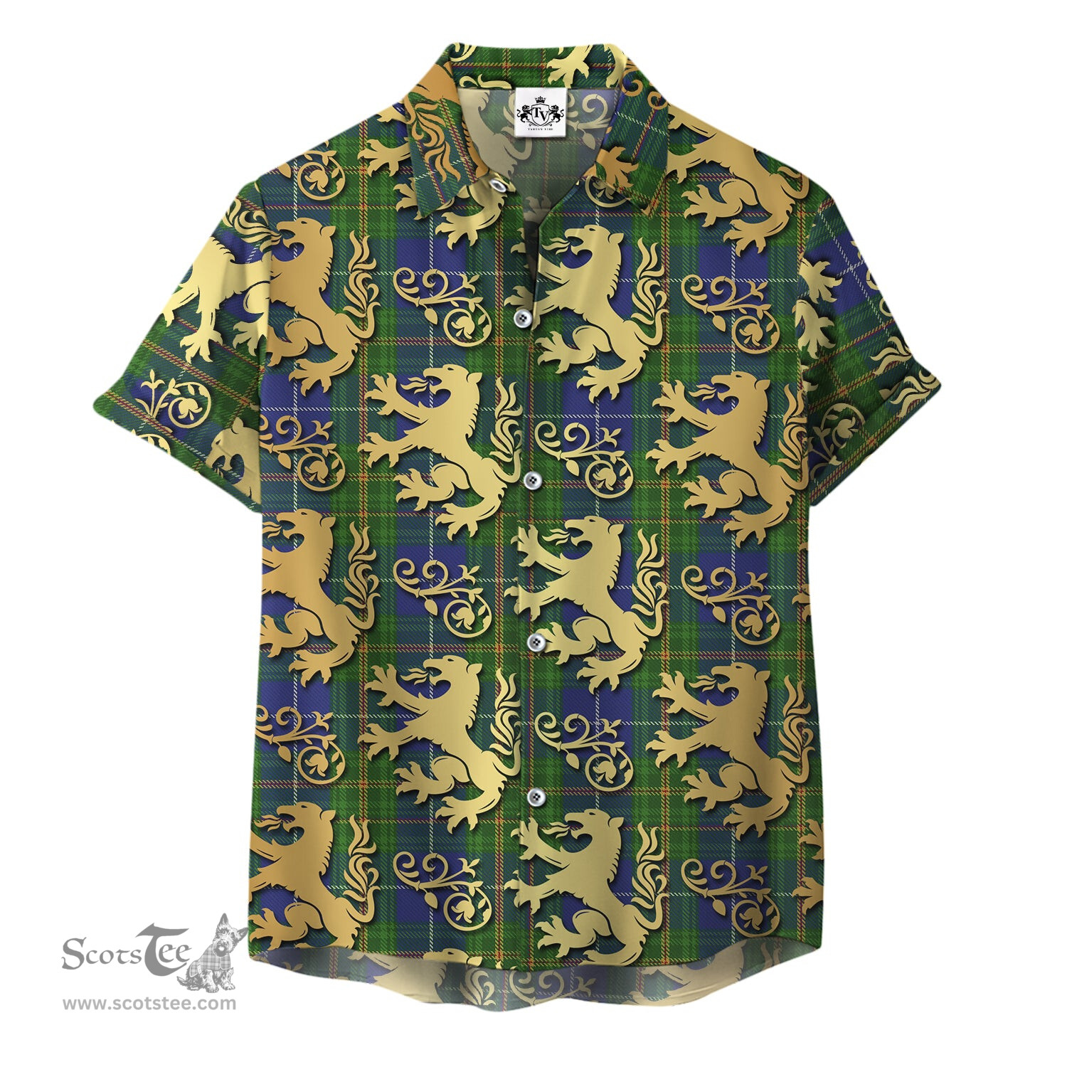 ScotsTee Shop Scottish Nova Scotia Clan Tartan Lion Rampant Hawaiian Shirt