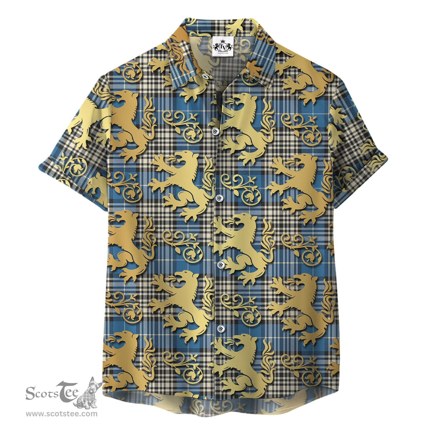 ScotsTee Shop Scottish Napier Ancient Clan Tartan Lion Rampant Hawaiian Shirt