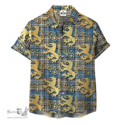 ScotsTee Shop Scottish Napier Ancient Clan Tartan Lion Rampant Hawaiian Shirt