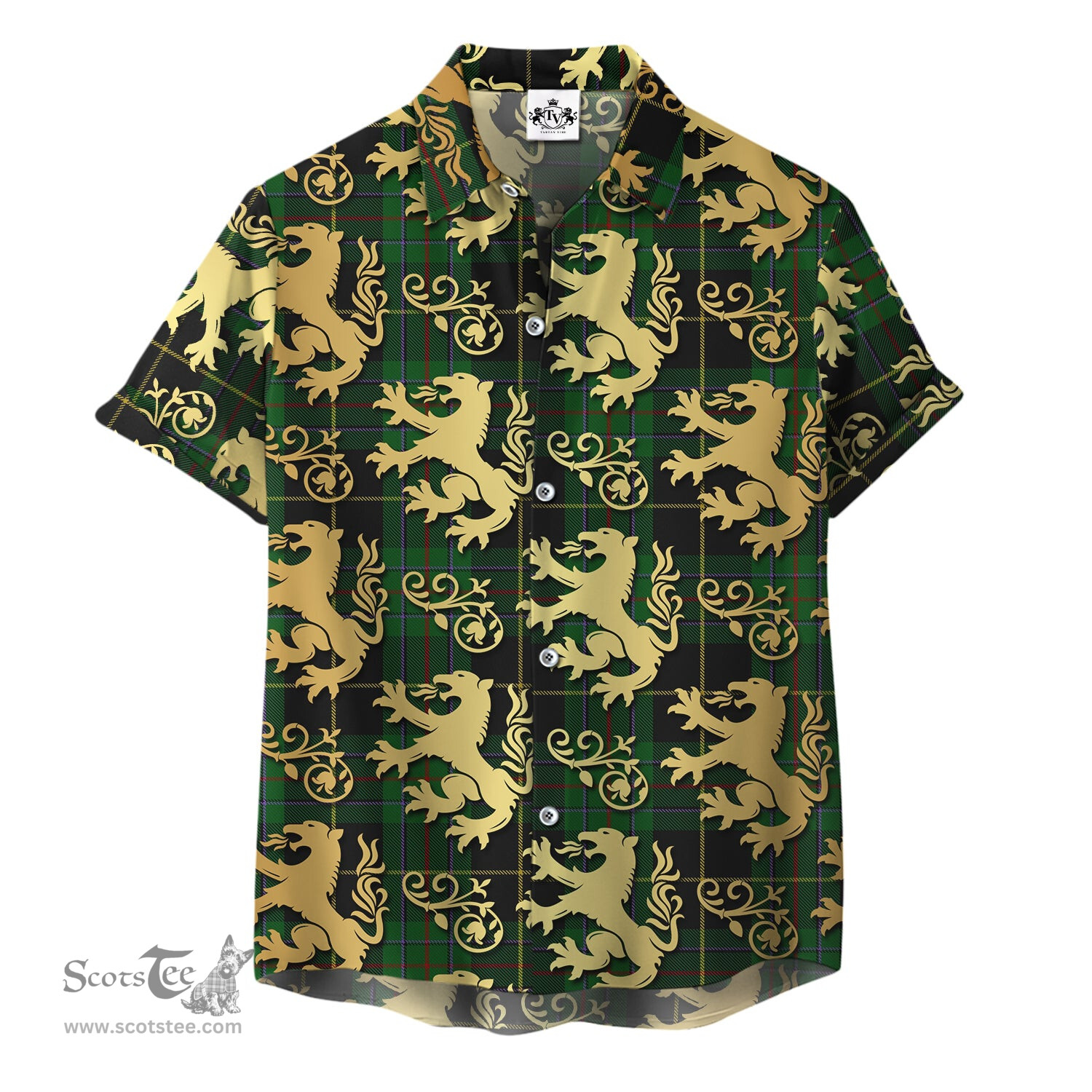 ScotsTee Shop Scottish Vipont Yellow line Clan Tartan Lion Rampant Hawaiian Shirt