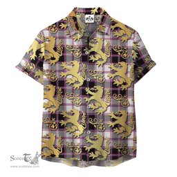 ScotsTee Shop Scottish MacPherson Hunting Modern Clan Tartan Lion Rampant Hawaiian Shirt