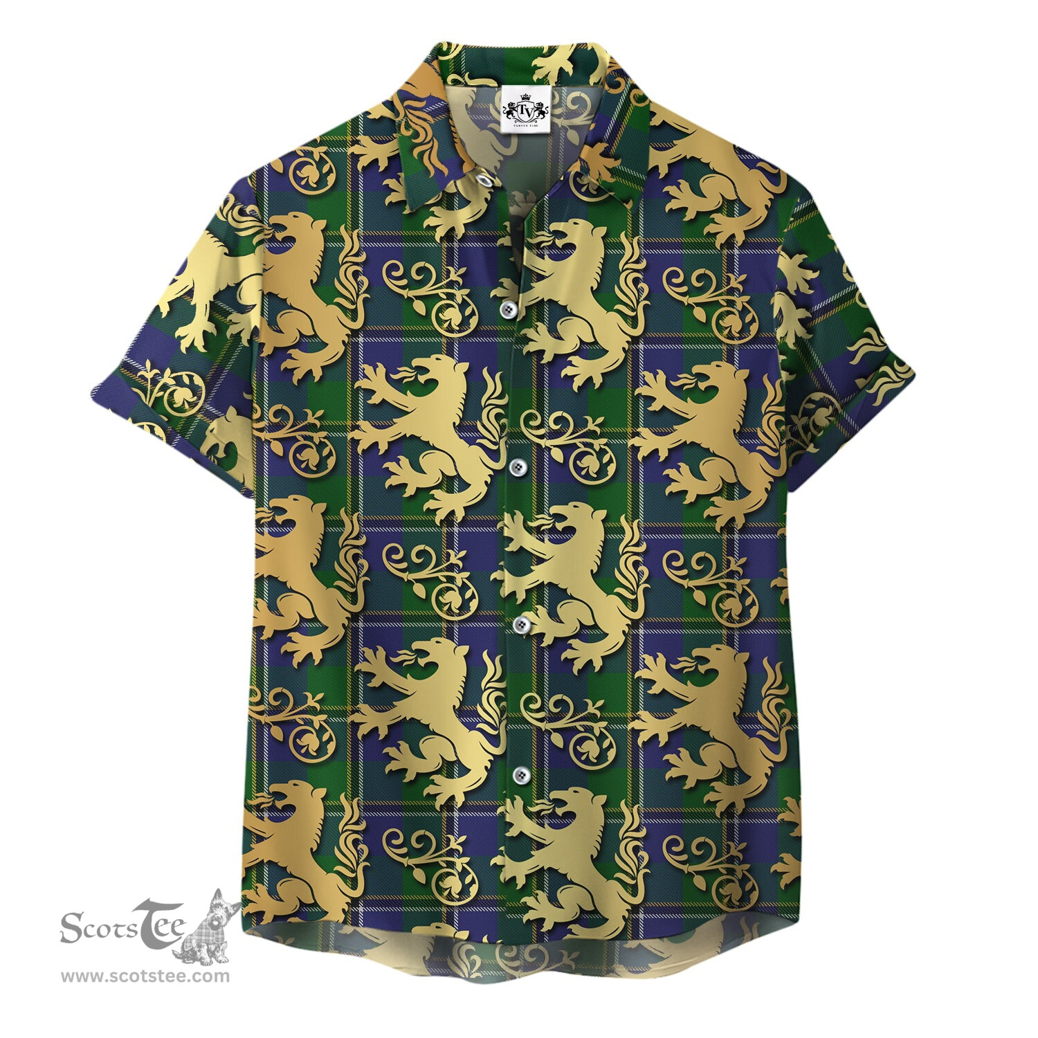ScotsTee Shop Scottish Turnbull Hunting 02 Clan Tartan Lion Rampant Hawaiian Shirt