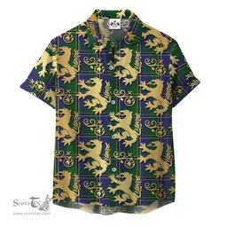 ScotsTee Shop Scottish Turnbull Hunting 02 Clan Tartan Lion Rampant Hawaiian Shirt