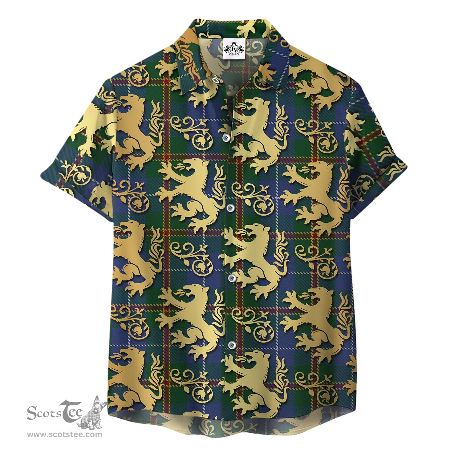 ScotsTee Shop Scottish Turnbull Hunting 01 Clan Tartan Lion Rampant Hawaiian Shirt